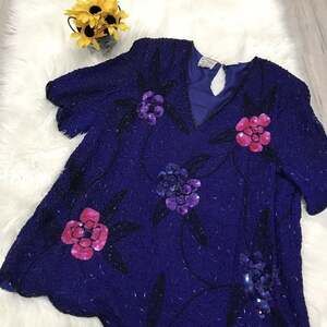 Vtg Silk Stenay Women Plus Sz 2X Evening Cocktail